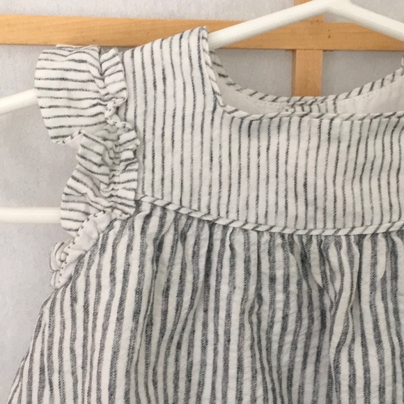 2 Infant Ruffled Ruched Cotton Dresses, button-up in back - Picture 9 of 10